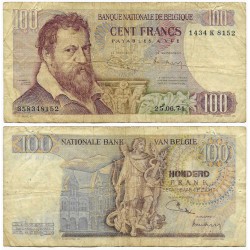 (134b) Bélgica. 1971. 100 Francs (BC-) Roturas