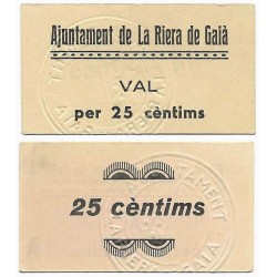 Riera de Gaià. 1937. 25 Céntimos (SC)