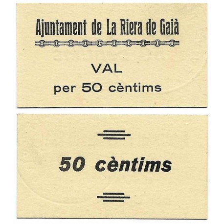 Riera de Gaià. 1937. 50 Céntimos (SC)