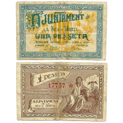 La Seu d,Urgell. 1937. 1 Peseta (BC) Rotura