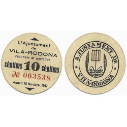 Vila-Rodona. 1937. 10 Céntimos (MBC+/MBC)