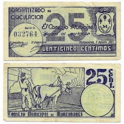 Manzanares. 1937. 25 Céntimos (MBC)
