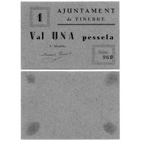 Vinebre. 1937. 1 Peseta (EBC+)