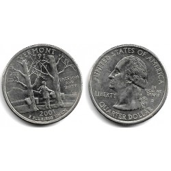 (321) Estados Unidos de América. 2001(D). Quarter Dollar (EBC) Vermont