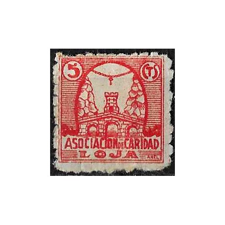 Viñeta. Loja. Caridad. 5 Céntimos (Nuevo, con señal de fijasellos)