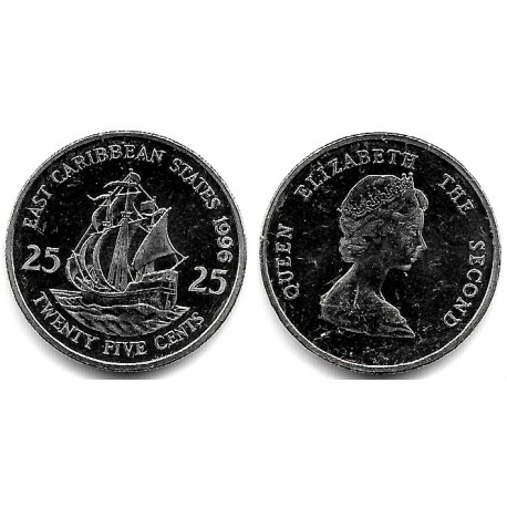 (14) Estados Orientales Caribeños. 1996. 25 Cents (SC)