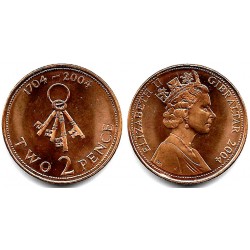 (1044) Gibraltar. 2004. 2 Pence (SC)