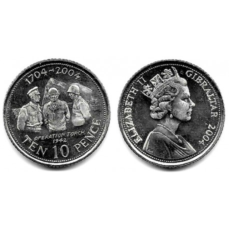 (1047) Gibraltar. 2004. 10 Pence (SC)
