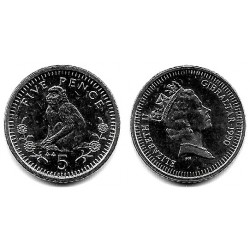 (22.2) Gibraltar. 1990. 5 Pence (SC)