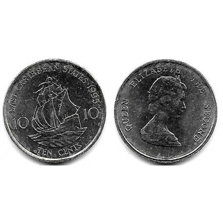 (13) Estados Orientales Caribeños. 1995. 10 Cents (EBC)