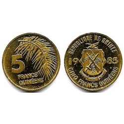 (53) República de Guinea. 1985. 5 Francs (EBC)