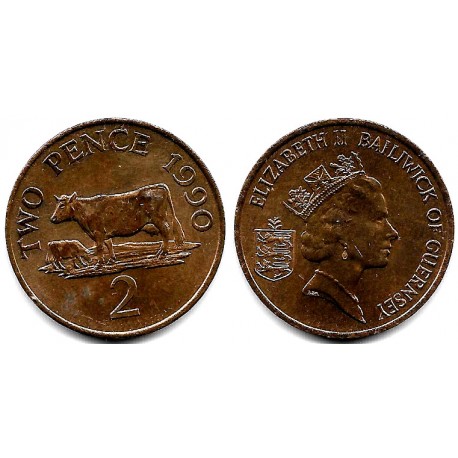 (41) Guernsey. 1990. 2 Pence (EBC)