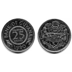 (34) Guyana. 1990. 25 Cents (SC)