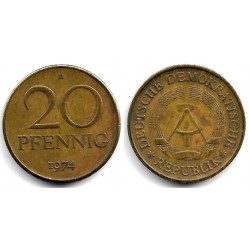 (11) Alemania Democrática. 1974(A). 20 Pfennig (BC+)