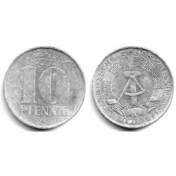 (10) Alemania Democrática. 1983(A). 10 Pfennig (BC+)