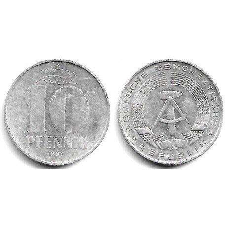 (10) Alemania Democrática. 1983(A). 10 Pfennig (BC+)