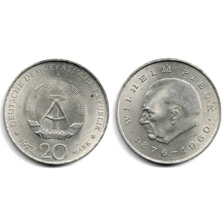 (42) Alemania Democrática. 1972(A). 20 Mark (EBC) (Plata)