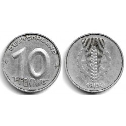 (3) Alemania Democrática. 1950(A). 10 Pfennig (MBC)