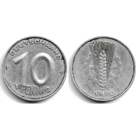 (3) Alemania Democrática. 1950(A). 10 Pfennig (MBC)
