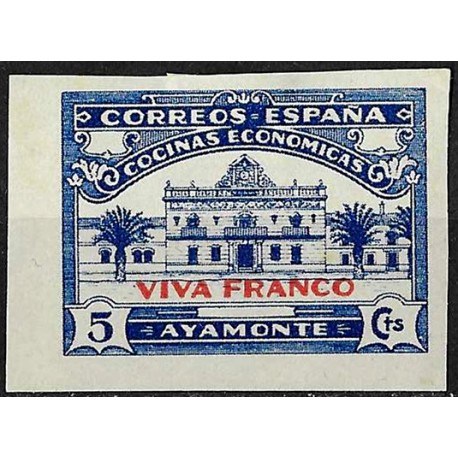 Viñeta. Cocinas Económicas. Ayamonte. 5 Céntimos (Nuevo, con señal de fijasellos)