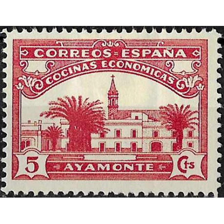 Viñeta. Cocinas Económicas. Ayamonte. 5 Céntimos (Nuevo, con señal de fijasellos)