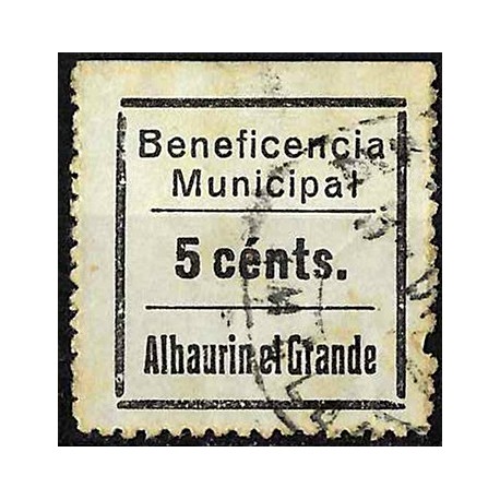 Viñeta. Beneficencia Municipal. Alhaurin el Grande. 5 Céntimos (Usado)