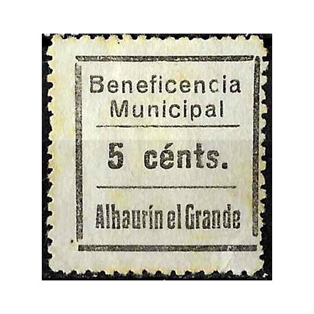 Viñeta. Beneficencia Municipal. Alhaurin el Grande. 5 Céntimos (Usado)