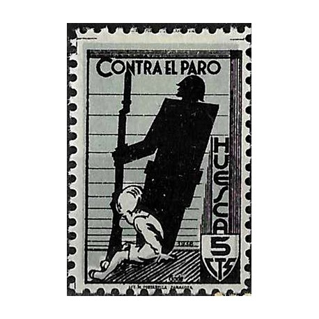 Viñeta. Huesca. Contra el Paro. 5 Céntimos (Nuevo, con señal de fijasellos)