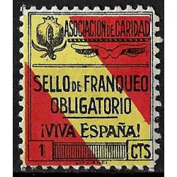 Viñeta. Asociación de Caridad. 1 Céntimo (Nuevo, con señal de fijasellos)