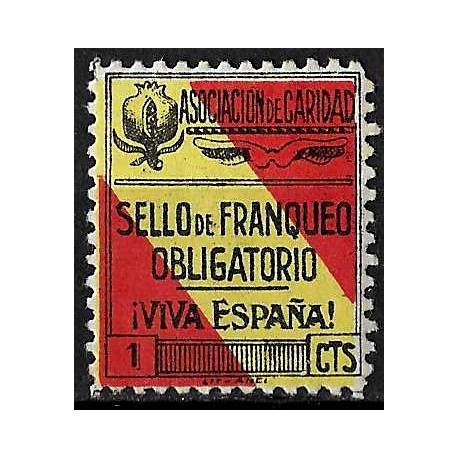 Viñeta. Asociación de Caridad. 1 Céntimo (Nuevo, con señal de fijasellos)