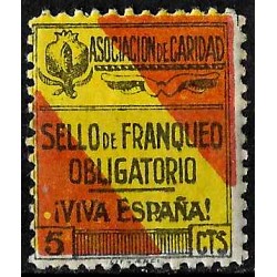 Viñeta. Asociación de Caridad. 5 Céntimos (Nuevo, con señal de fijasellos)