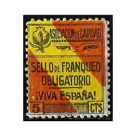 Viñeta. Asociación de Caridad. 5 Céntimos (Nuevo, con señal de fijasellos)