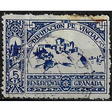 Viñeta. Diputación Provincial. Beneficencia. Granada. 5 Céntimos (Usado)