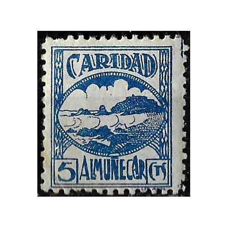 Viñeta. Almuñecar. Caridad. 5 Céntimos (Nuevo, con señal de fijasellos)
