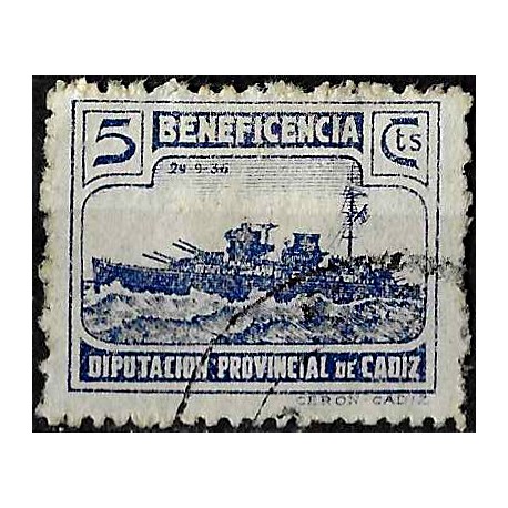 Viñeta. Beneficencia. Diputación Provincial de Cádiz. 5 Céntimos (Usado)