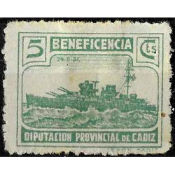 Viñeta. Beneficencia. Diputación Provincial de Cádiz. 5 Céntimos (Nuevo, con señal de fijasellos y sin goma)