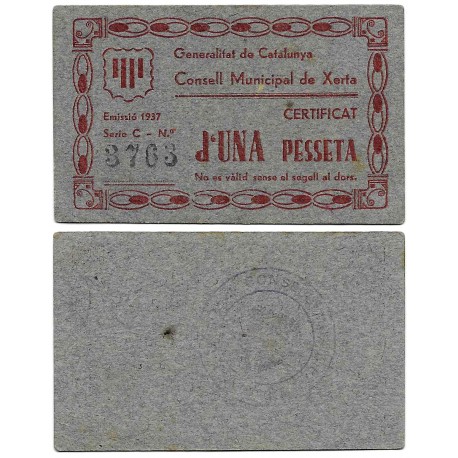 Xerta. 1937. 1 Peseta (SC-)