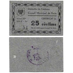 Xerta. 1937. 25 Céntimos (SC-)