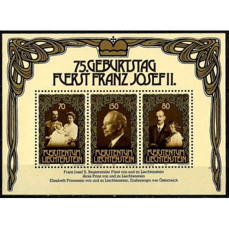 Liechtenstein. 1981. Hoja Conmemorativa (Nuevo) 75 Aniv. Francisco Jose II