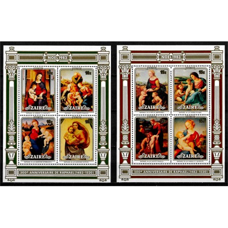 Zaire. 1983. Hojas Conmemorativas (Nuevo) 500 Aniv. Nacimiendo de Raphael