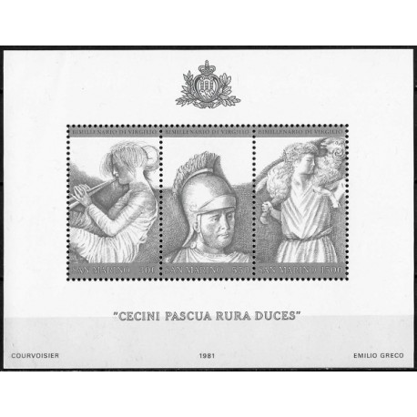 San Marino. 1981. Hoja Conmemorativa (Nuevo) Bimilenario de Virgilio