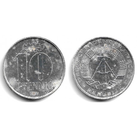 (10) Alemania Democrática. 1989(A). 10 Pfennig (MBC-)
