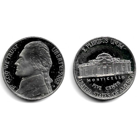 (A192) Estados Unidos de América. 2002(S). 5 Cents (Proof)