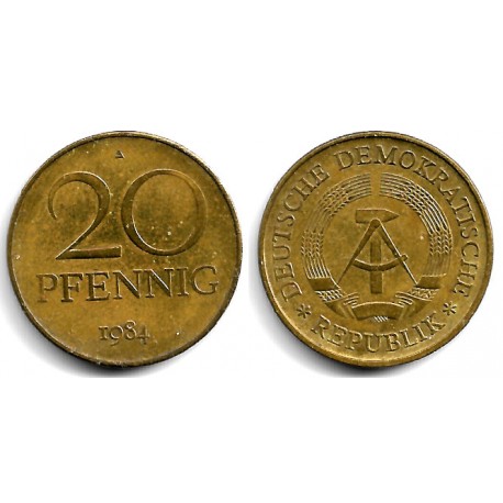 (11) Alemania Democrática. 1984(A). 20 Pfennig (BC+)