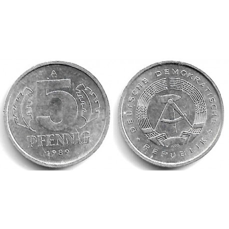 (9.2) Alemania Democrática. 1989(A). 5 Pfennig (MBC)