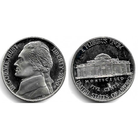 (A192) Estados Unidos de América. 2000(S). 5 Cents (Proof)