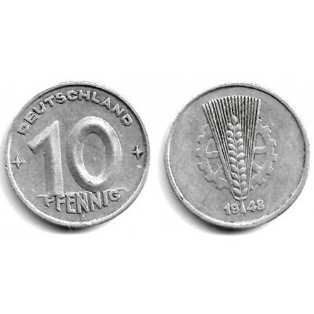 (3) Alemania Democrática. 1948(A). 10 Pfennig (MBC)