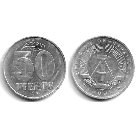 (12.2) Alemania Democrática. 1982(A). 50 Pfennig (MBC)