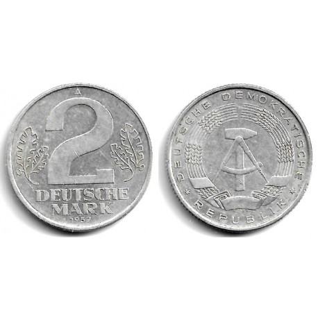 (14) Alemania Democrática. 1957(A). 2 Mark (MBC)