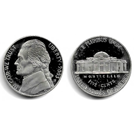 (A192) Estados Unidos de América. 2003(S). 5 Cents (Proof)